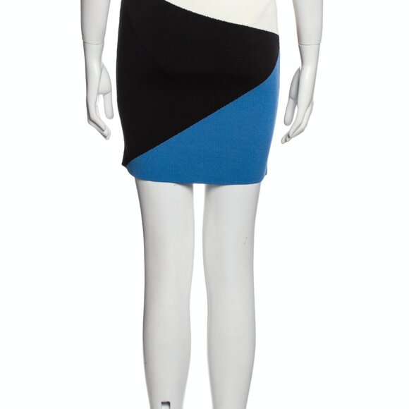 Ronny Kobo Colorblock Pattern Mini Skirt, L - Picture 3 of 3